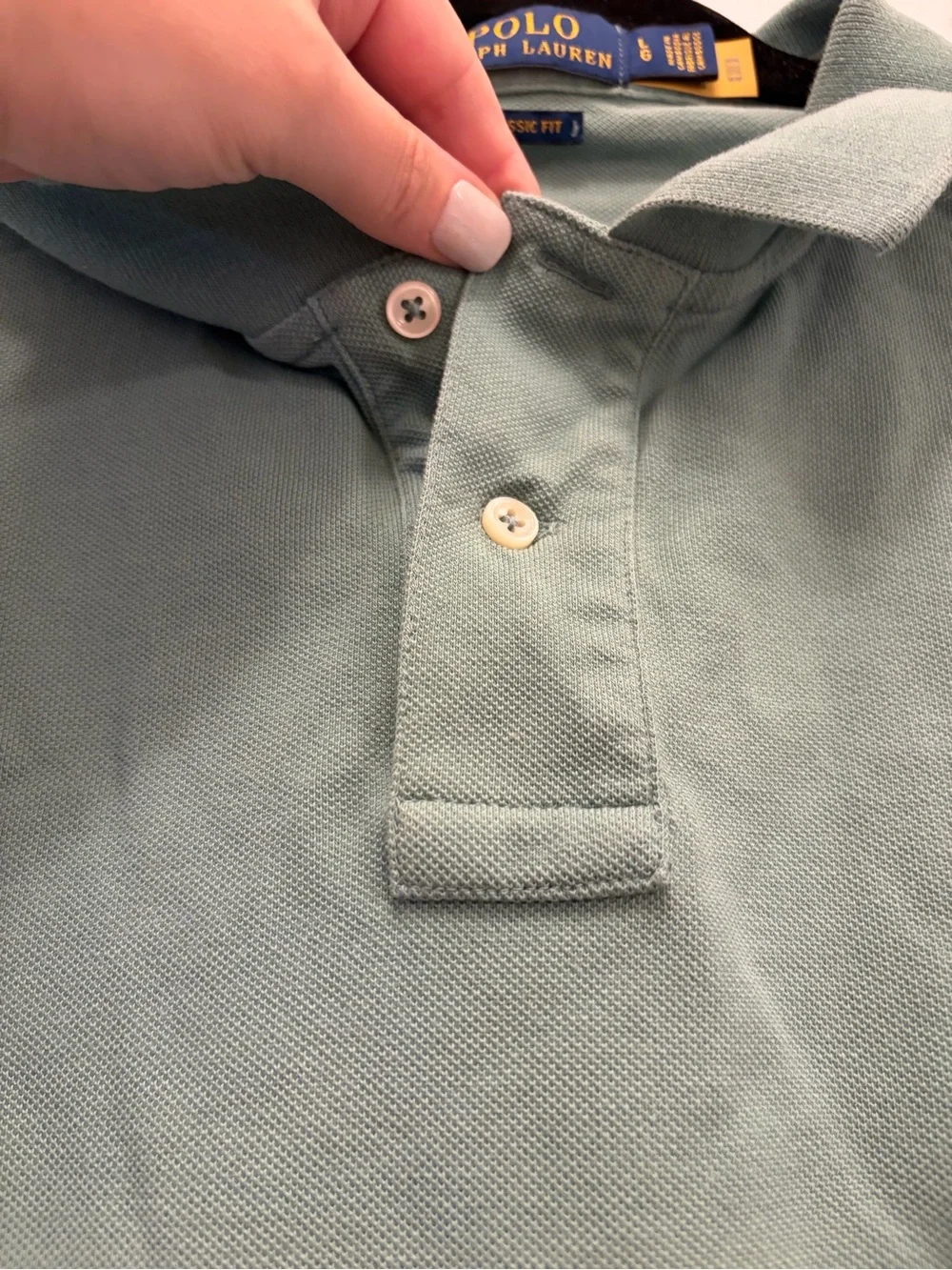 Polo Ralph Lauren 100% Cotton Classic Fit Polo Shirt Men's Large Sage Green